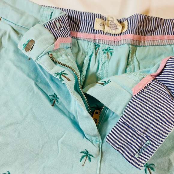 Soft mint Palm tree print preppy short shorts by Cambridge Dry Goods size 8 - Picture 10 of 10